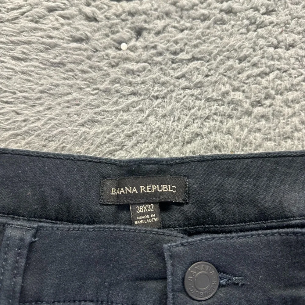 Banana Republic Pant Men 38x32 Black Cotton Chino Straight Office Preppy Stretch